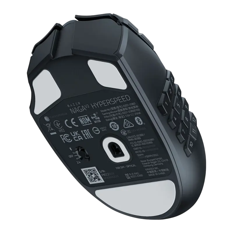 Беспроводная мышь Razer Naga V2 HyperSpeed, Чёрный