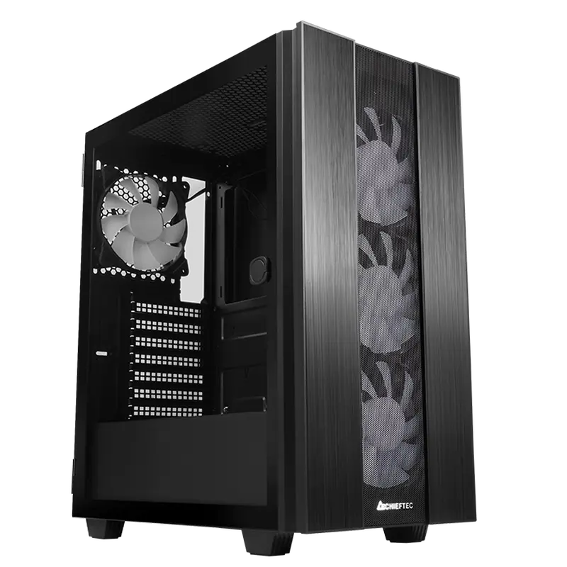Carcasă PC Chieftec GS-02B-OP, Midi-Tower, Fără PSU, Negru