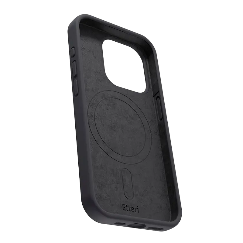 Husa Etteri Silicone Mag case pentru iPhone 16 Pro Max, Negru