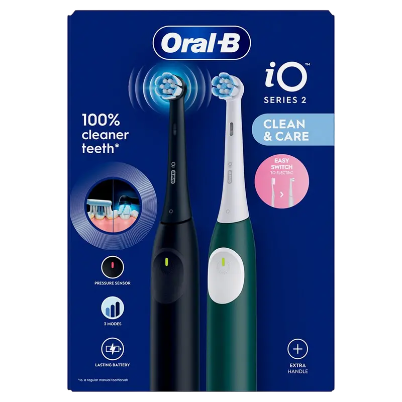 Periuță de dinți electrică Braun Oral-B iO2 Duo, Negru | Verde