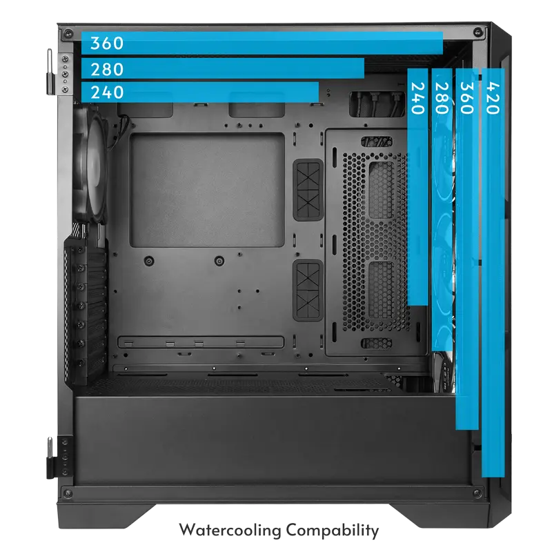 Carcasă PC Chieftec APEX Lumo, Midi-Tower, Fără PSU, Negru