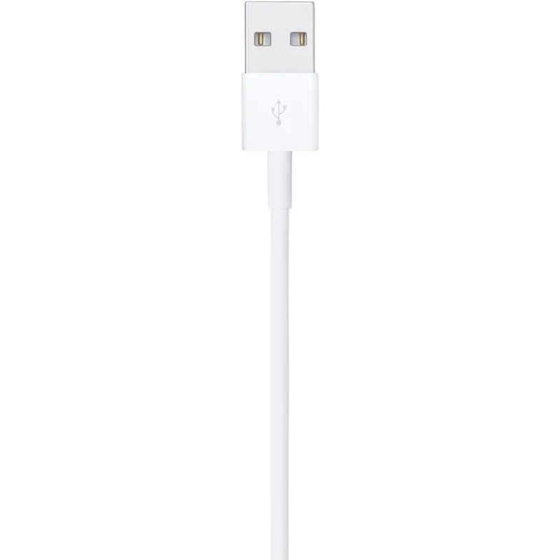 Cablu pentru încărcare și transfer de date Apple MUQW3ZM/A, Lightning/USB Type-A, 1m, Alb