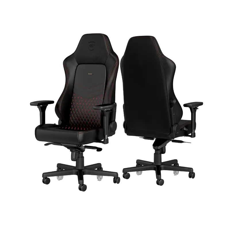 Игровое кресло Noblechairs Hero, Натуральная кожа, Черный | Красный