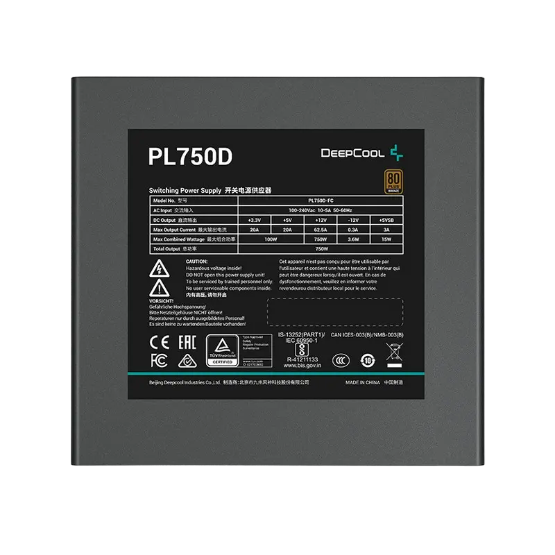 Sursă Alimentare PC Deepcool PL750D, 750W, ATX, Nemodular