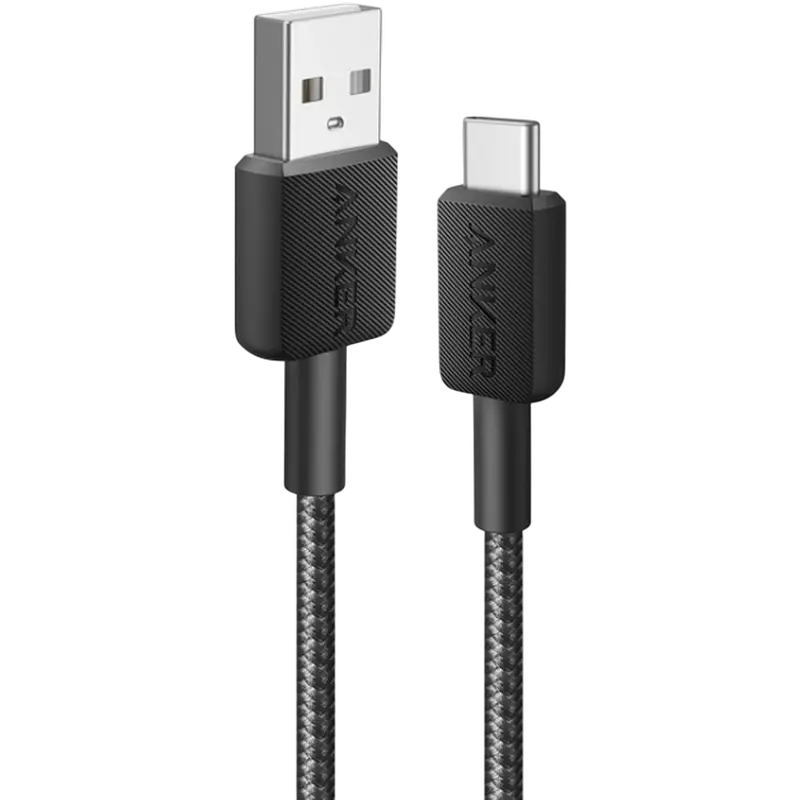 Кабель для зарядки и передачи данных Anker A81H6G11, USB Type-A/USB Type-C, 1,8м, Черный