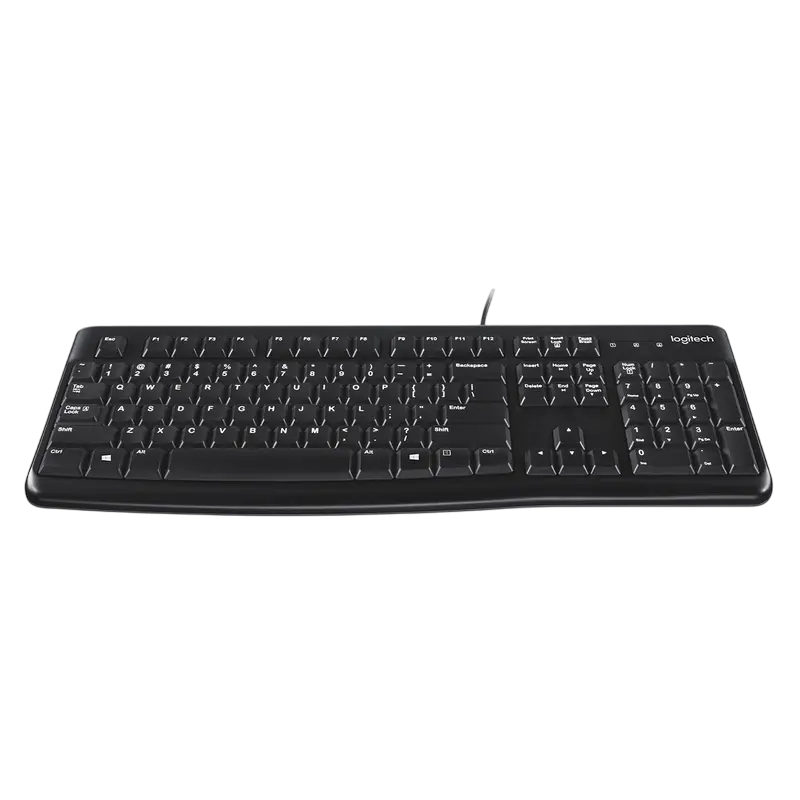 Tastatură Logitech K120, Cu fir, Negru