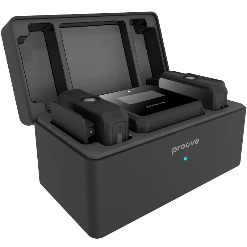 Microfon portabil pentru înregistrare vocală Proove Forum, Fără fir, Negru