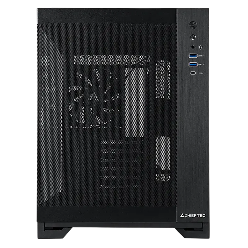 Компьютерный корпус Chieftec Visio Air, Mini-Tower, Без блока питания, Чёрный