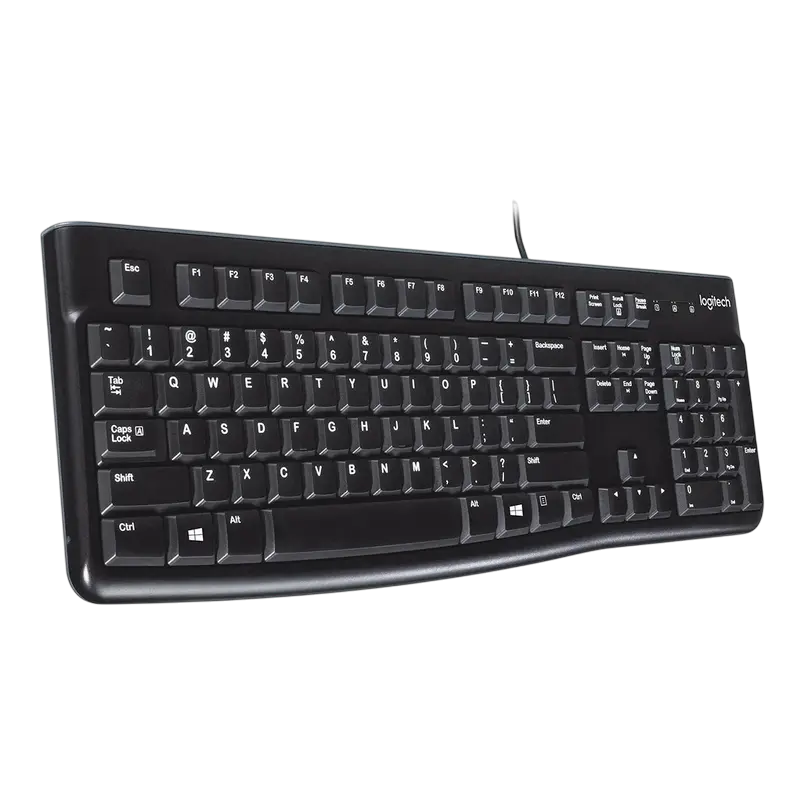 Tastatură Logitech K120, Cu fir, Negru