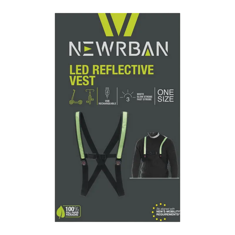 Vestă Newrban Led Reflective Vest, Negru