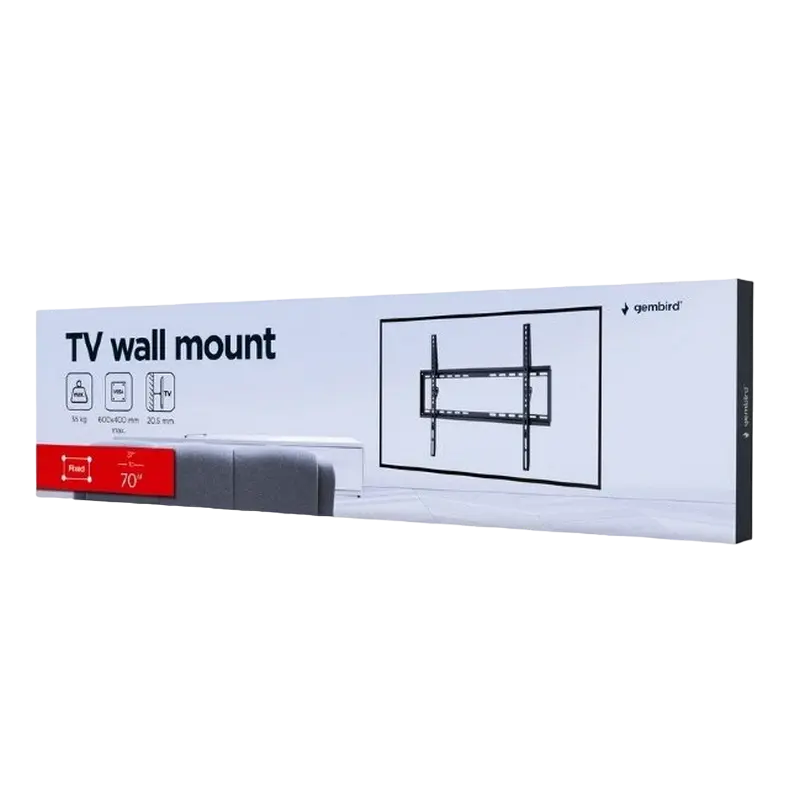Suport fixat pe perete Gembird WM-70F-03, Negru