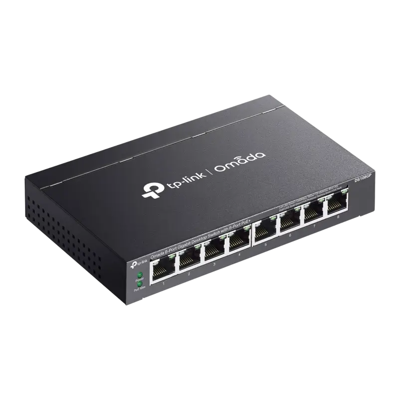 Switch de rețea TP-LINK DS108GP, 8x IEEE 802.3af/at PoE+ Ports