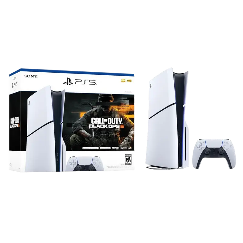 Consolă de jocuri SONY PlayStation 5 Slim Disc Edition + Call of Duty Black Ops 6, Alb