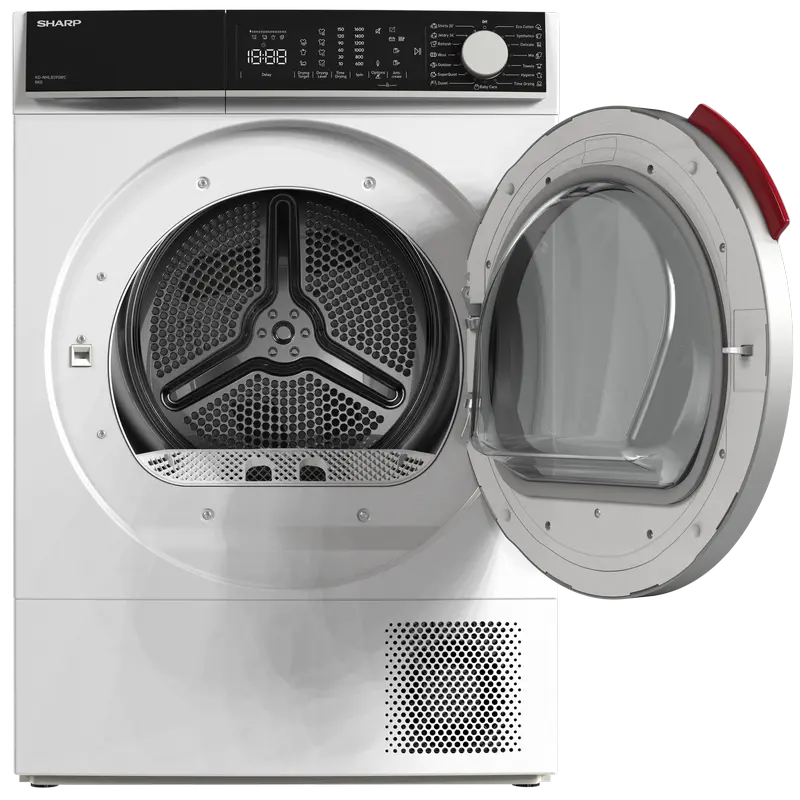 Uscător de rufe Sharp KD-NHL9S9GWC-EE, 9kg, Alb