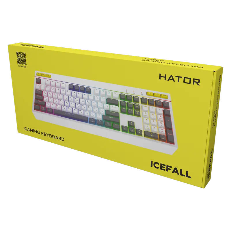 Tastatură HATOR Icefall, Cu fir, Alb
