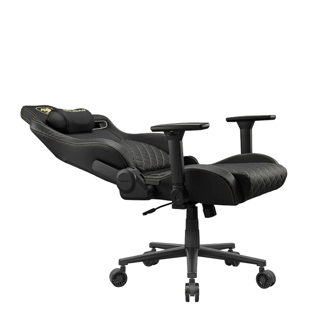 Scaun Gaming Cougar Defensor, Țesătură, PU Piele, Auriu