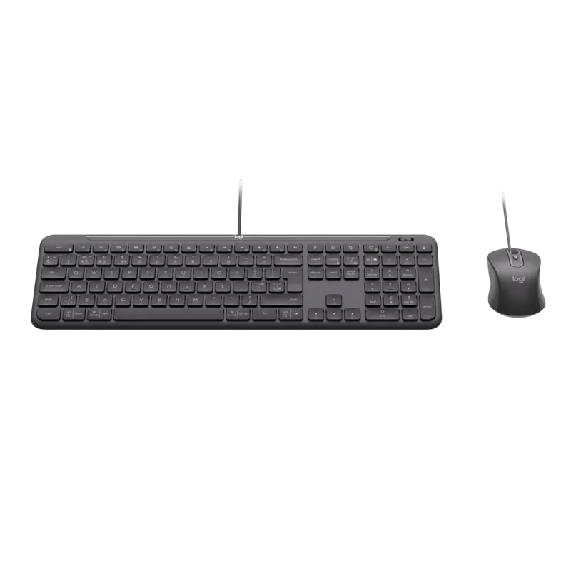 Set Tastatură + Mouse Logitech Signature Slim MK620, Cu fir, Negru
