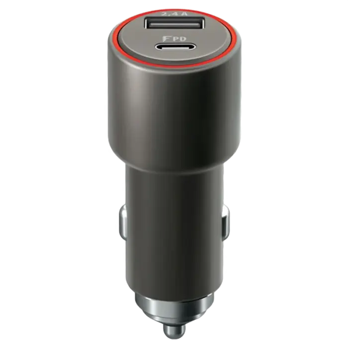 Incărcător auto Forever 2x Type-C QC3.0+PD (30W), 30W, Gri