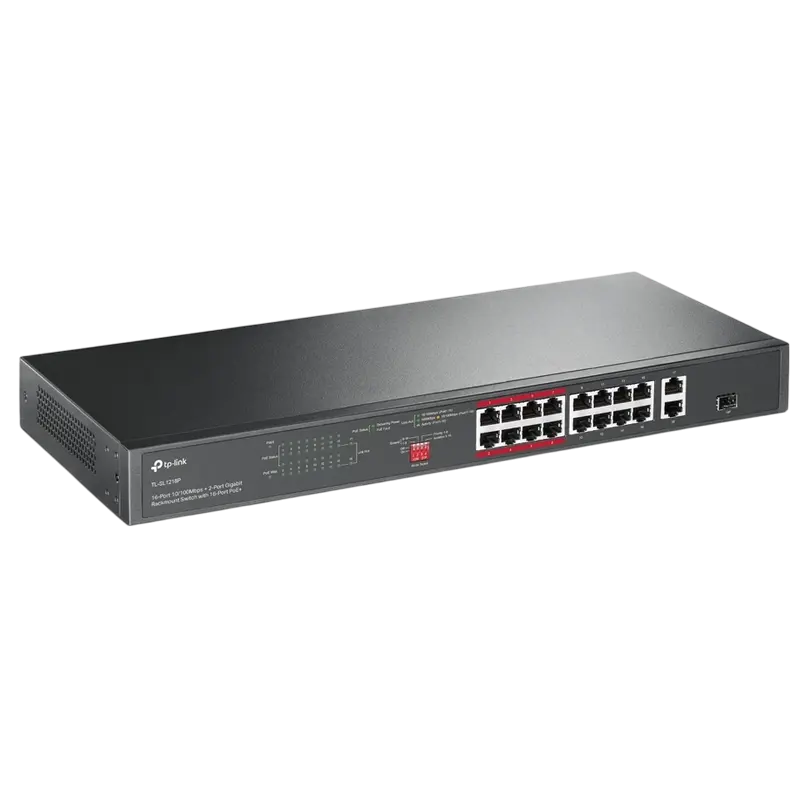 PoE коммутатор TP-LINK TL-SL1218P, 16x IEEE 802.3af/at