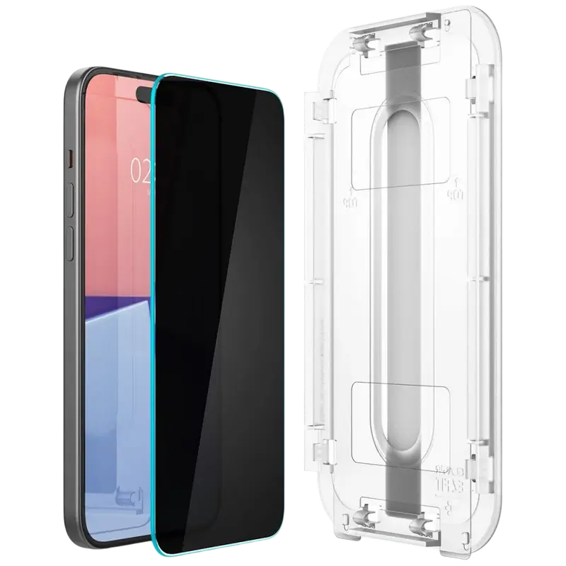 Sticlă de protecție Spigen iPhone 15 Pro Max EZ FIT Privacy, Transparent