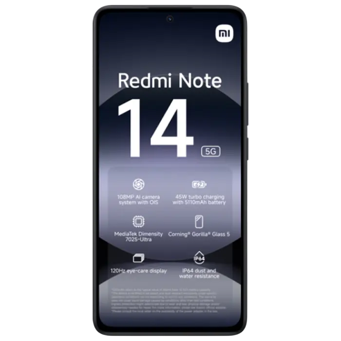 Smartphone Xiaomi Redmi Note 14 5G, 6GB/128GB, Midnight Black