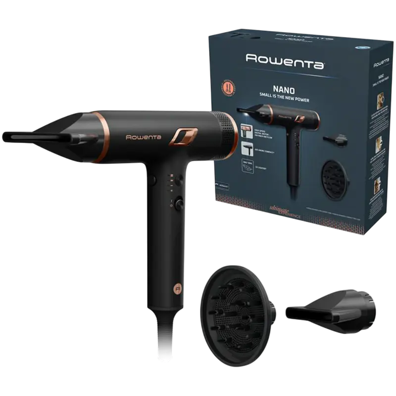 Uscător de păr Rowenta HY8310F0, 1700W, Negru