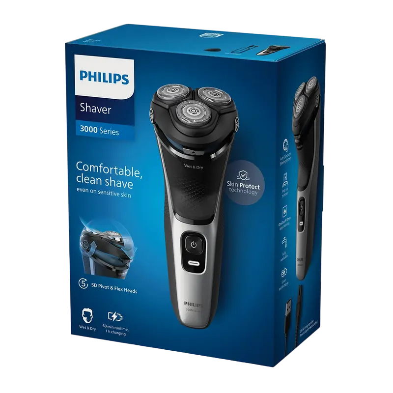 Aparat de ras electric Philips S3143/00, Negru | Argintiu