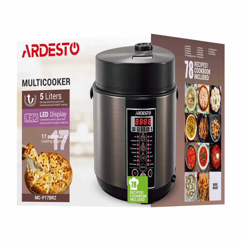Aparat de gătit multifuncțional Ardesto MC-P17BRZ, Bronz | Negru