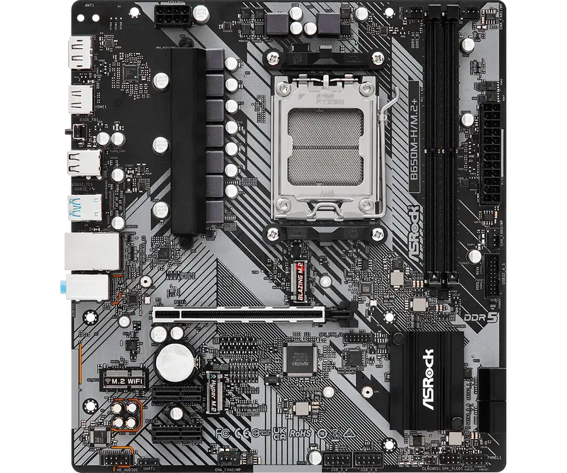 Placă de bază ASRock B650M-H/M.2+, AM5, AMD B650, Micro-ATX