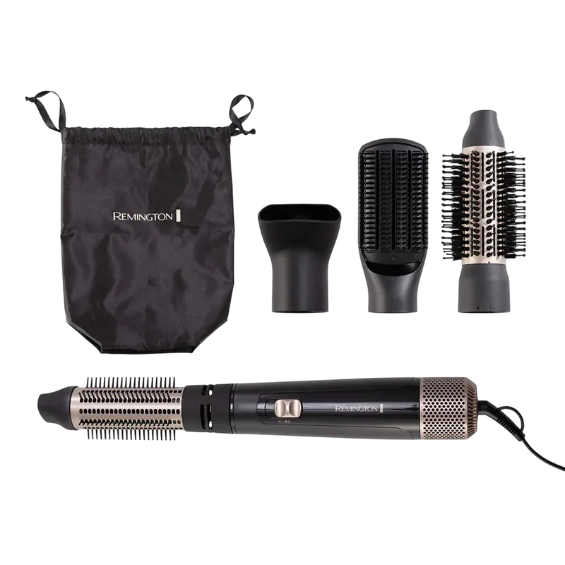 Uscător de păr-perie Remington AS7500, 1000W, Negru