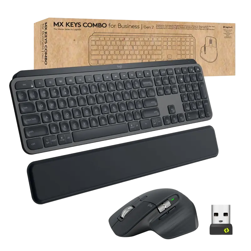 Set Tastatură + Mouse Logitech Combo for Business Gen 2, Fără fir, Grafit