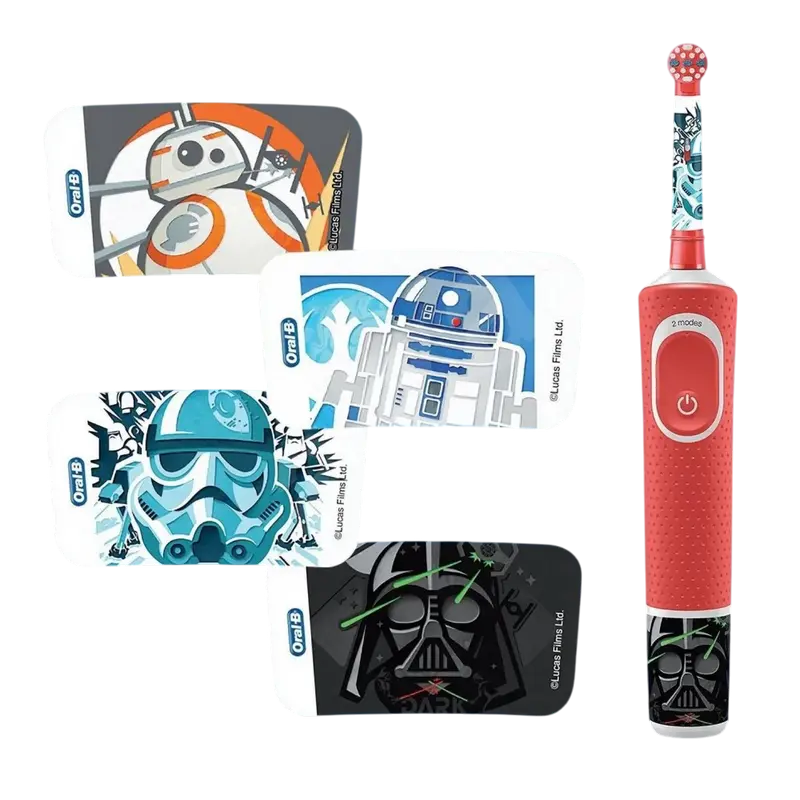 Электрическая зубная щетка Braun Oral-B Kids Vitality D100 StarWars, Красный