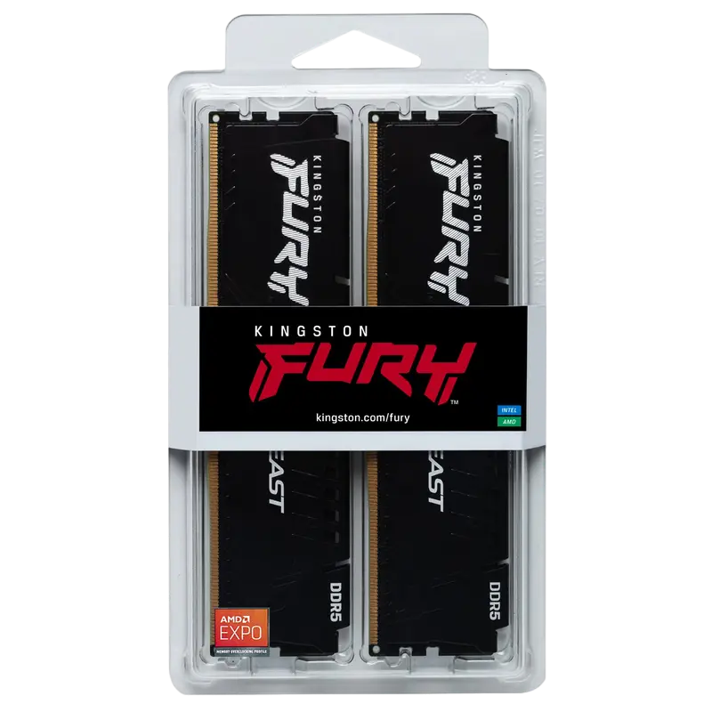 Memorie RAM Kingston FURY Beast, DDR5 SDRAM, 5200 MHz, 64GB, KF552C36BBEK2-64