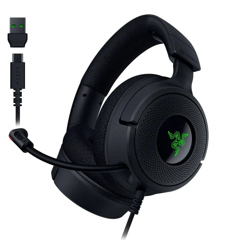 Căști de Joc Razer Kraken V4 X, USB, Negru
