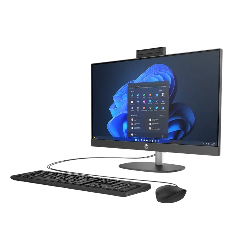 Computer All-in-One HP ProOne 245 G10, 23,8", AMD Ryzen 3 7320U, 8GB/512GB, FreeDOS, Negru