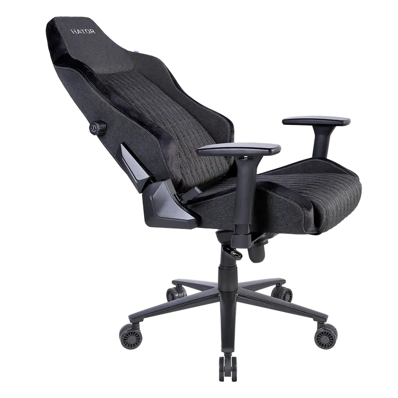 Scaun Gaming HATOR Ironsky Fabric, Țesătură, PU Piele, Negru