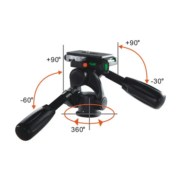 Tripied Video Vanguard ALTA PRO 263AP, Cap panoramic cu 3 căi, Negru