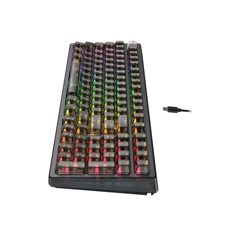 Клавиатура Havit KB875L, Проводное, Прозрачный