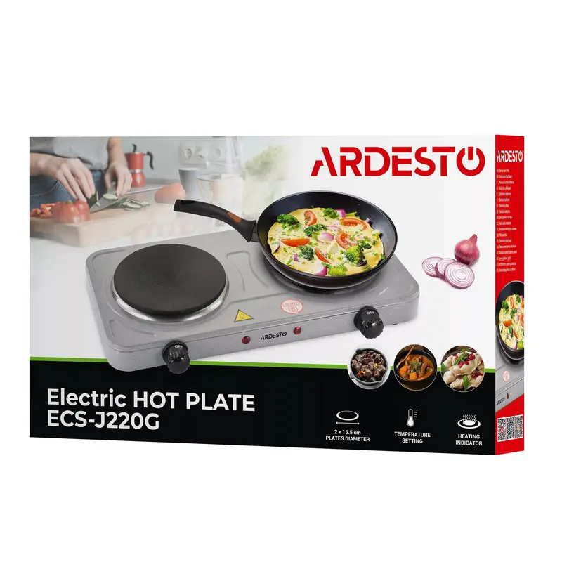 Электрическая настольная плита Ardesto ECS-J220G, Серый