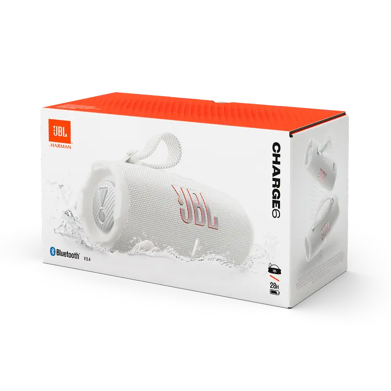 Boxă portabilă JBL Charge 6, Alb
