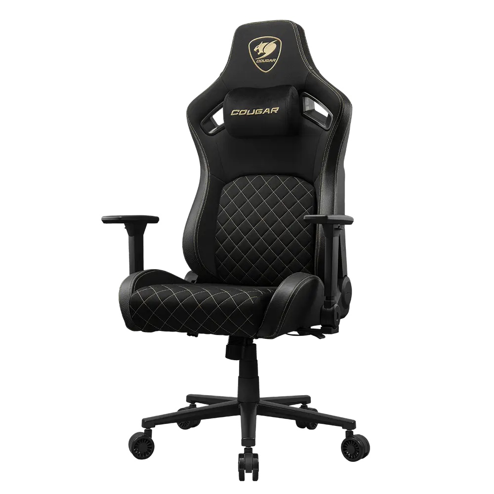 Scaun Gaming Cougar Defensor, Țesătură, PU Piele, Gold F
