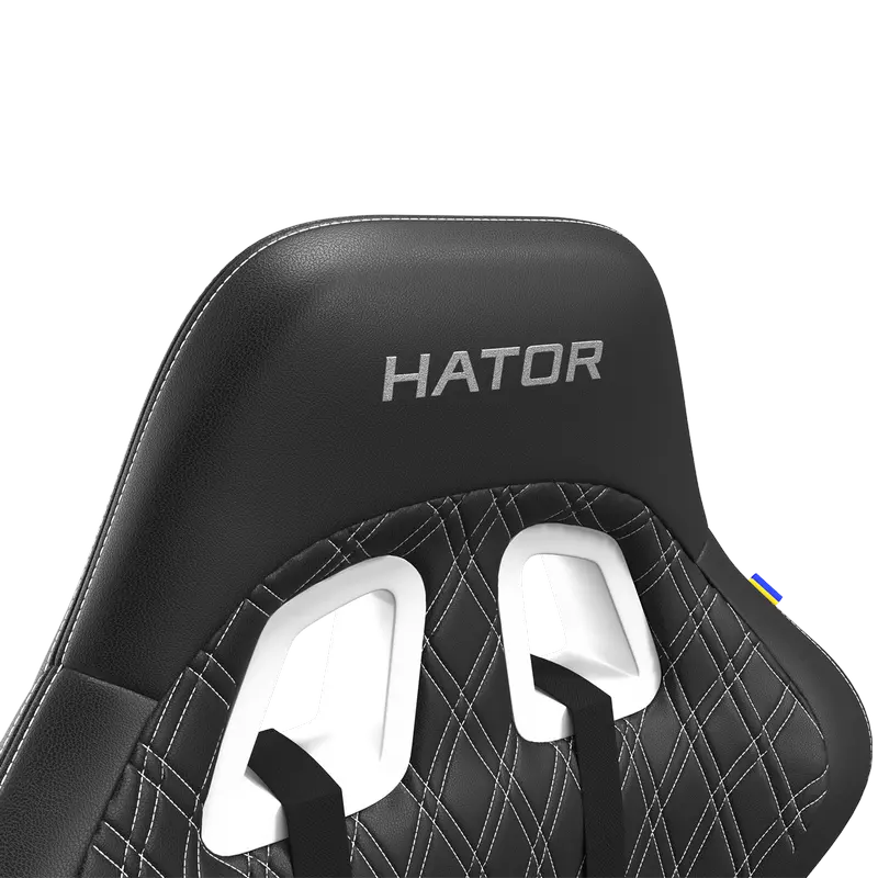 Scaun Gaming HATOR Sport Light 2, PU Piele, Negru | Alb