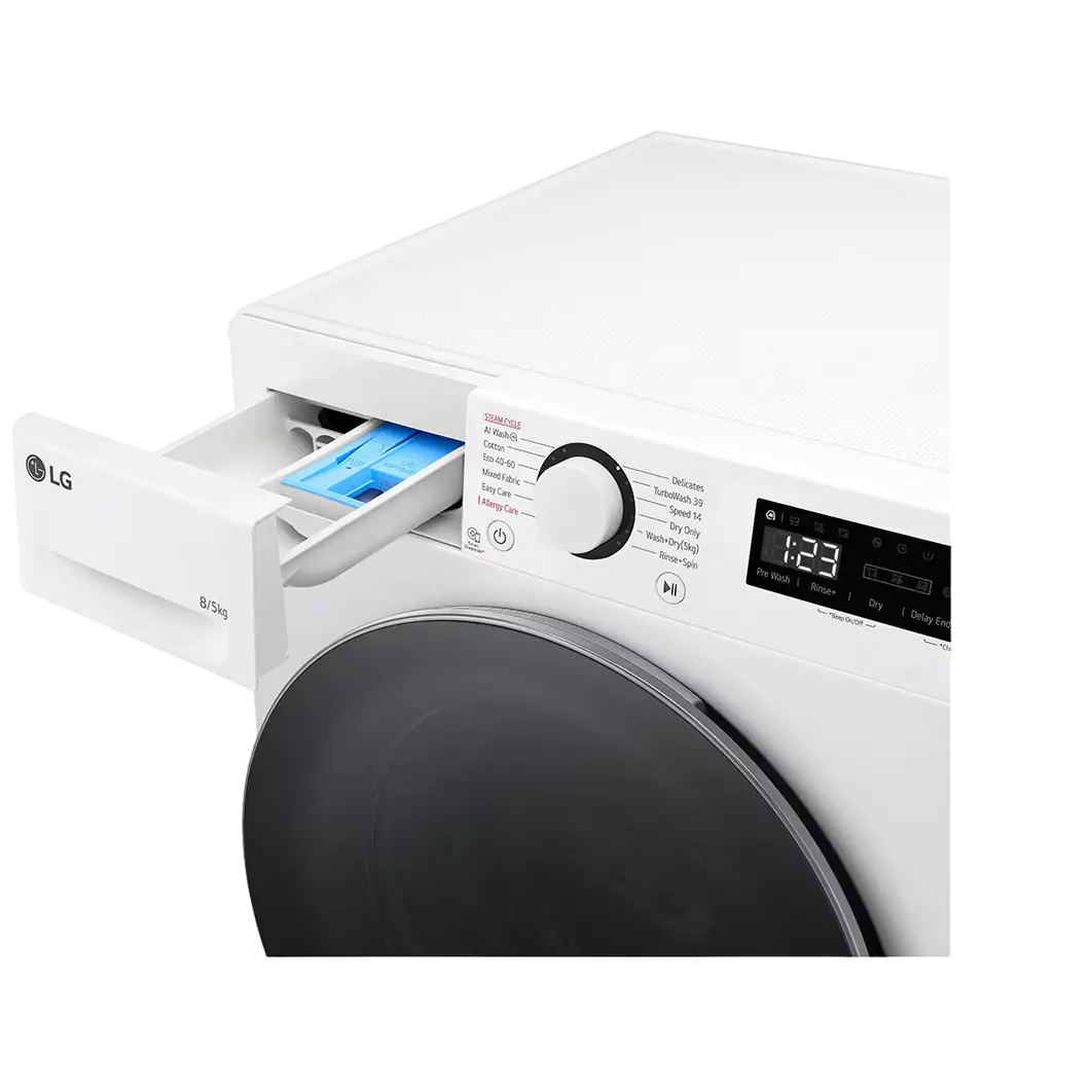 Mașină de spălat cu uscător LG F2DR509S1W, 8kg, Alb