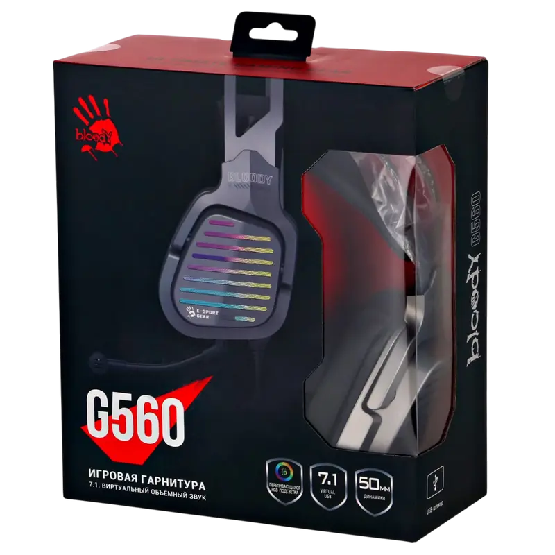 Căști gaming Bloody G560, Cu fir, Gun Grey