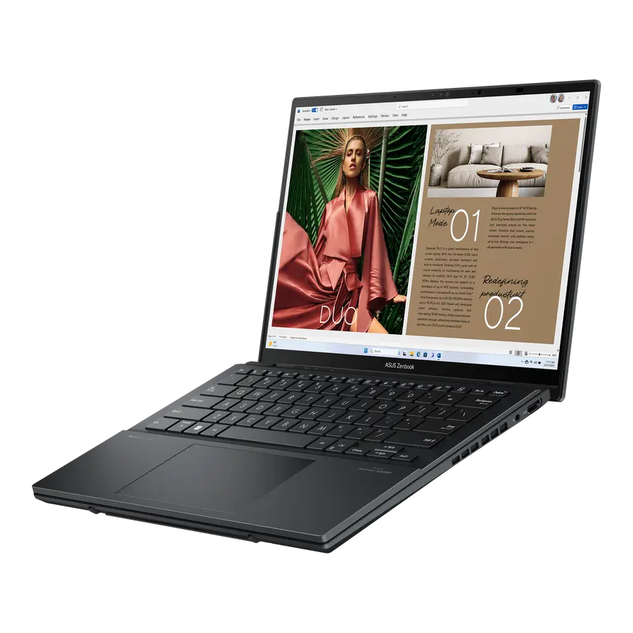 Laptop 14" ASUS Zenbook DUO OLED UX8406CA, Inkwell Gray, Intel Core Ultra 9 285H, 32GB/2048GB, Windows 11 Home