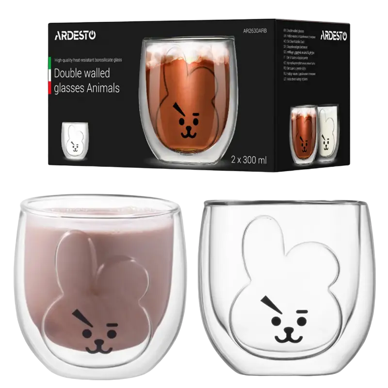Set de pahare Ardesto 300 ml 2 bucs, Transparent