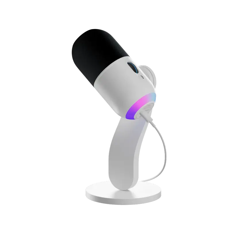 Microfon de gaming Logitech Yeti GX, analogic pe fir, alb