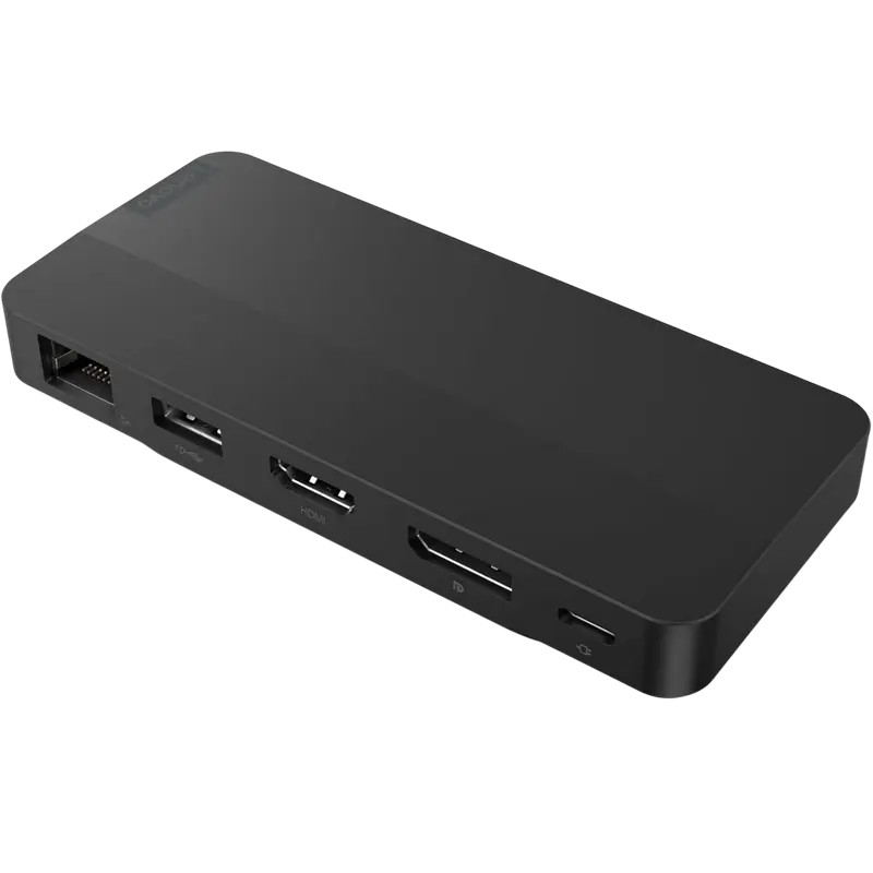 Stație Docking Lenovo USB-C Dual Display Travel Dock, Negru