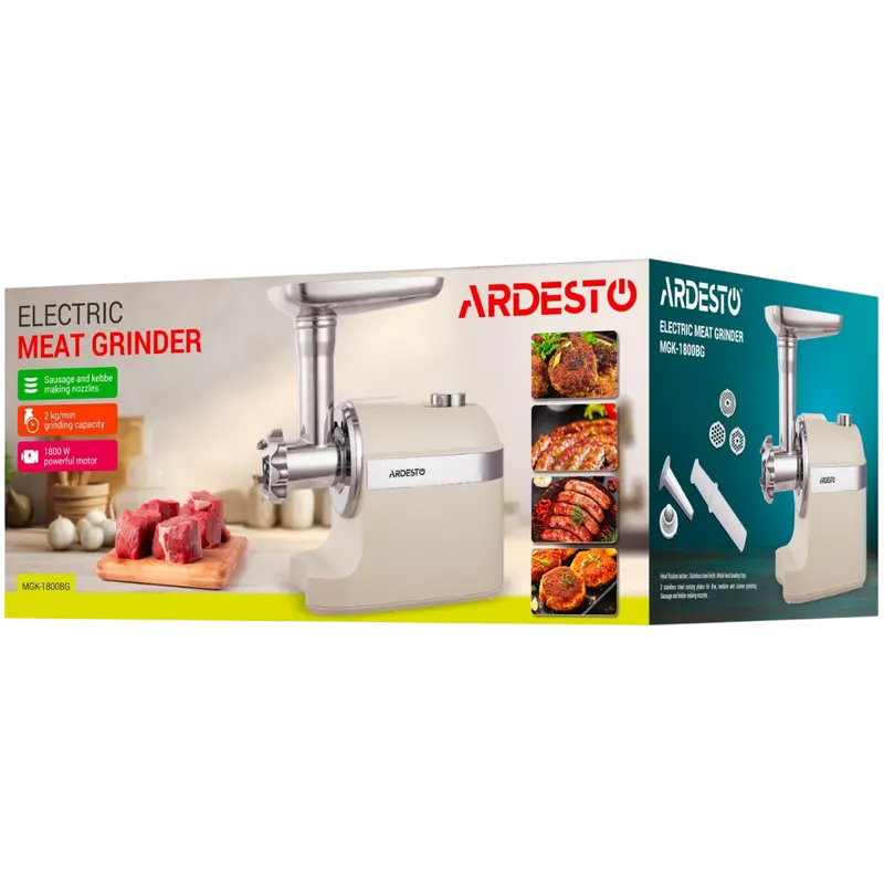 Mașină de tocat carne Ardesto MGK-1800BG, Bej