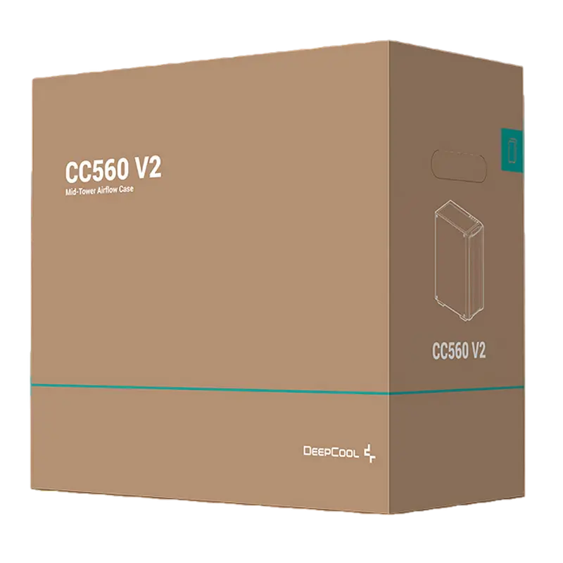 Carcasa PC Deepcool CC560 V2, Full-Tower, fără sursă de alimentare, negru